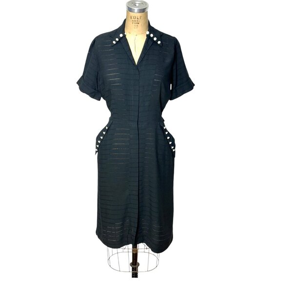 1940s day dress with zip front Size M - Picture 1 of 7